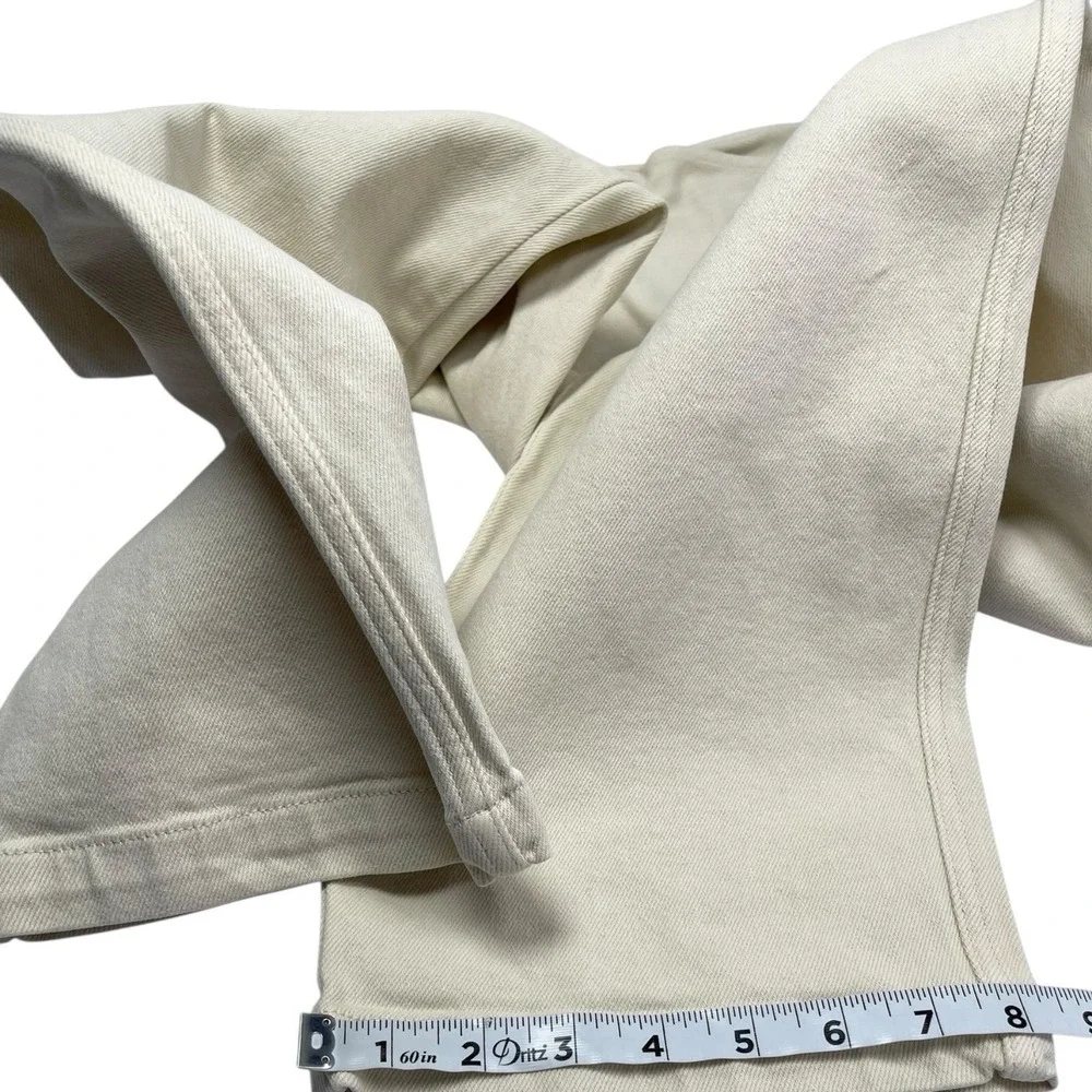 Sunday Best Aritzia Wide Leg Denim Jean‎ High Rise Cream Yellow Pants Size 4